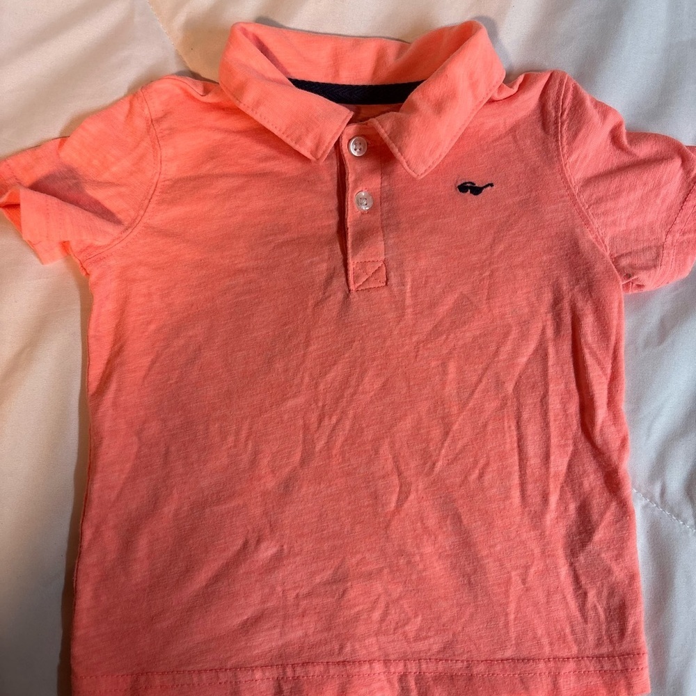 Carter's Vibrant Coral Polo Shirt with sunglasses 24 months with collar